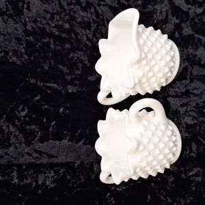 #ACP Vintage milk glass cream & sugar Rare Find